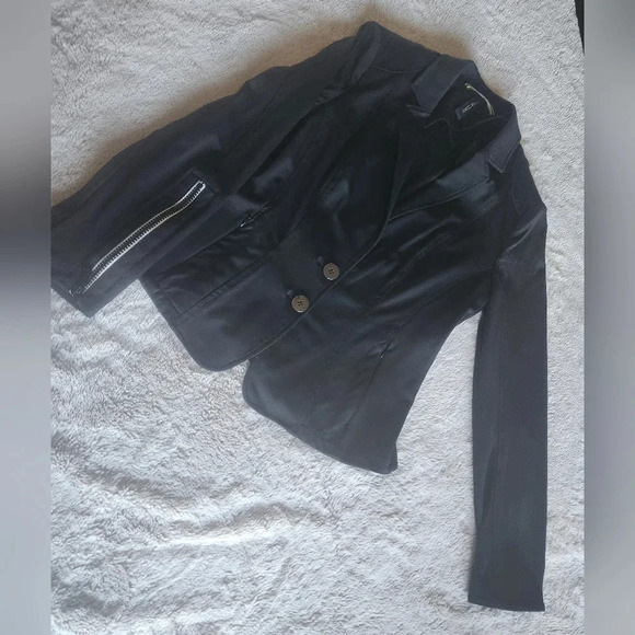 Marc Cain Jackets & Blazers - Black Blazer Sleeve Zippers by Marc Cain Sz 3/ Med